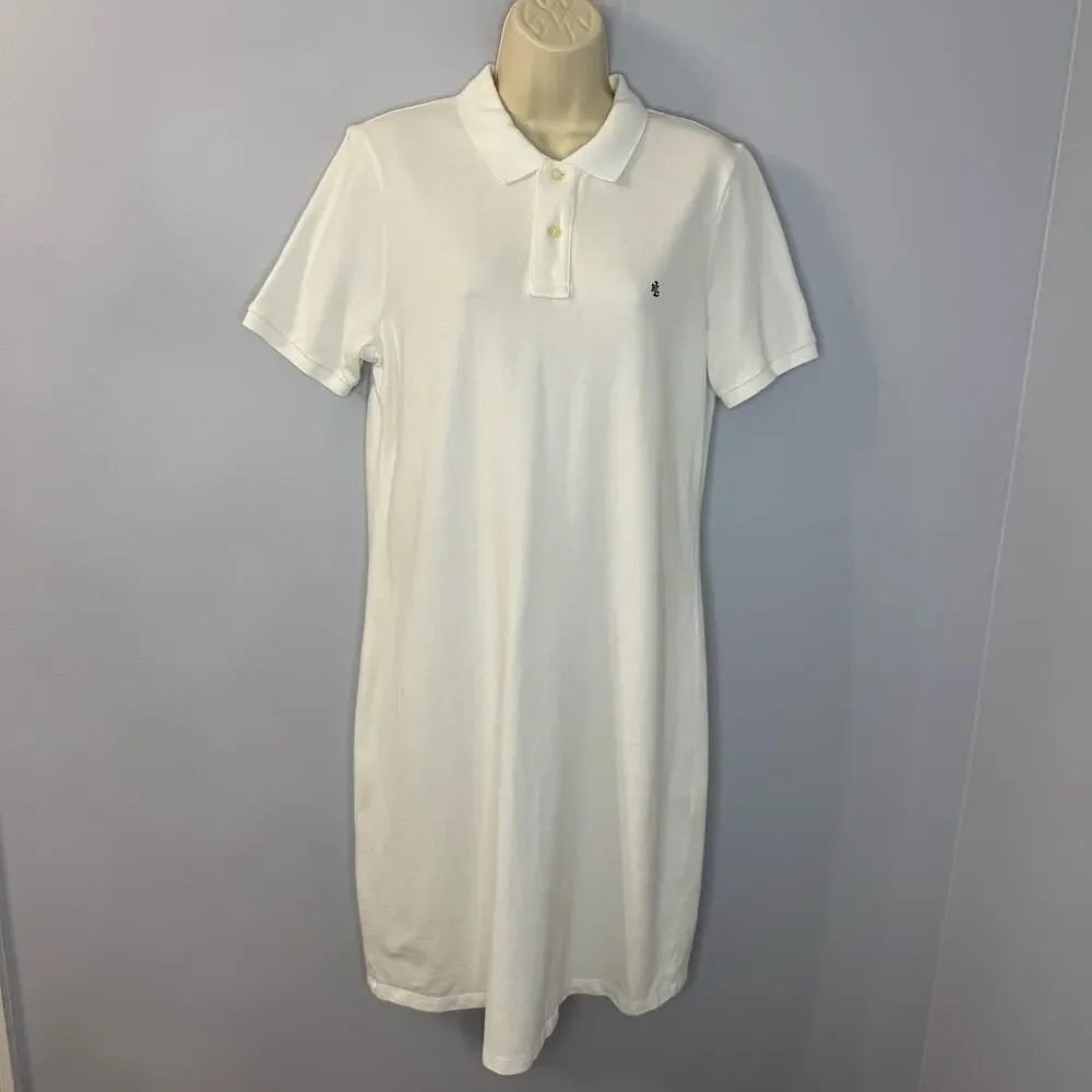 Lauren Ralph Lauren Women's L Polo Shirt Dress White Cotton Preppy Casual - Picture 8 of 8